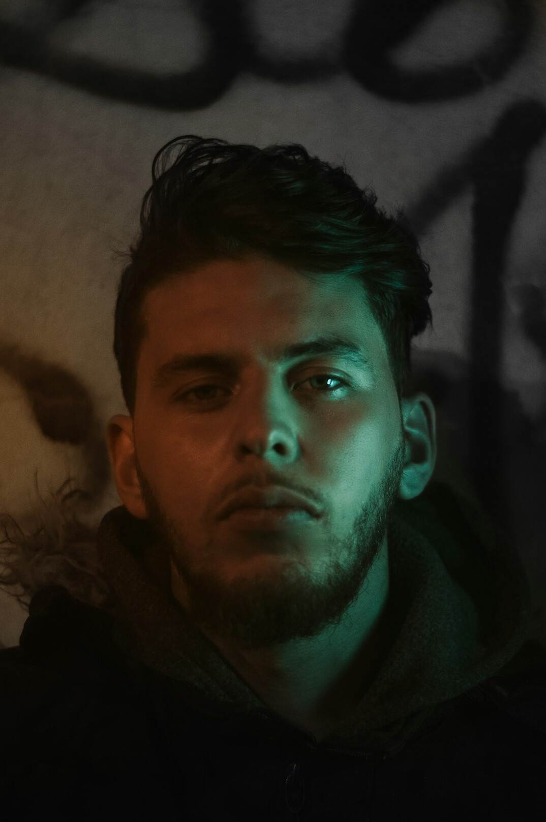 Portrait of a young man with a light beard