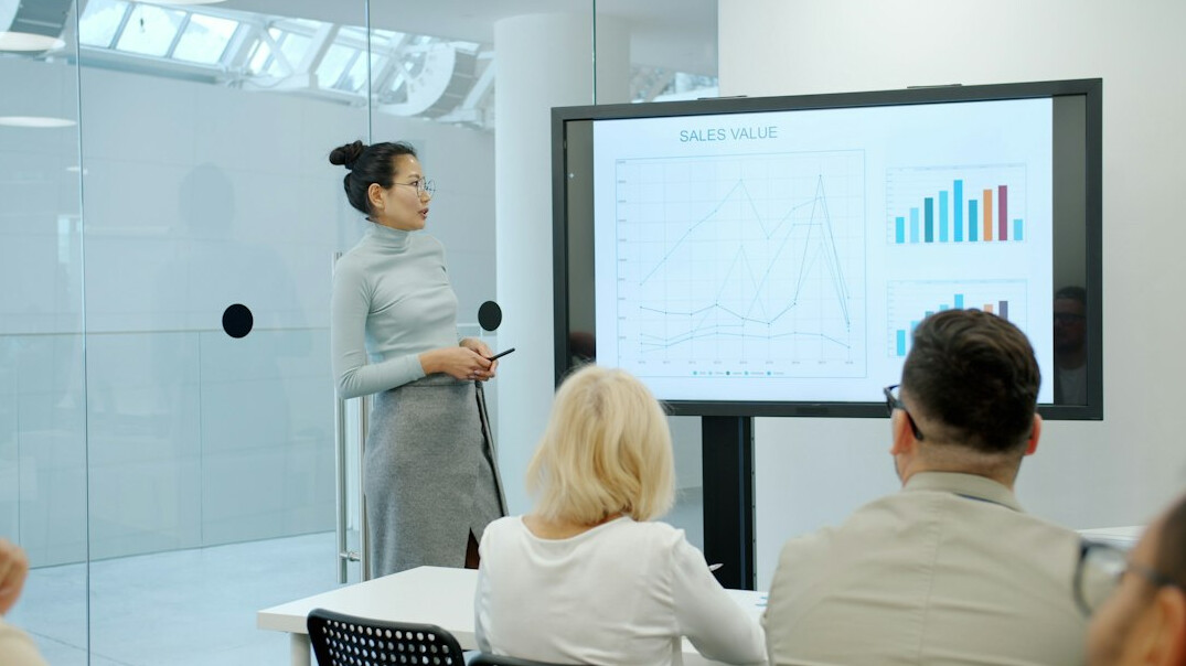 business meeting with charts
